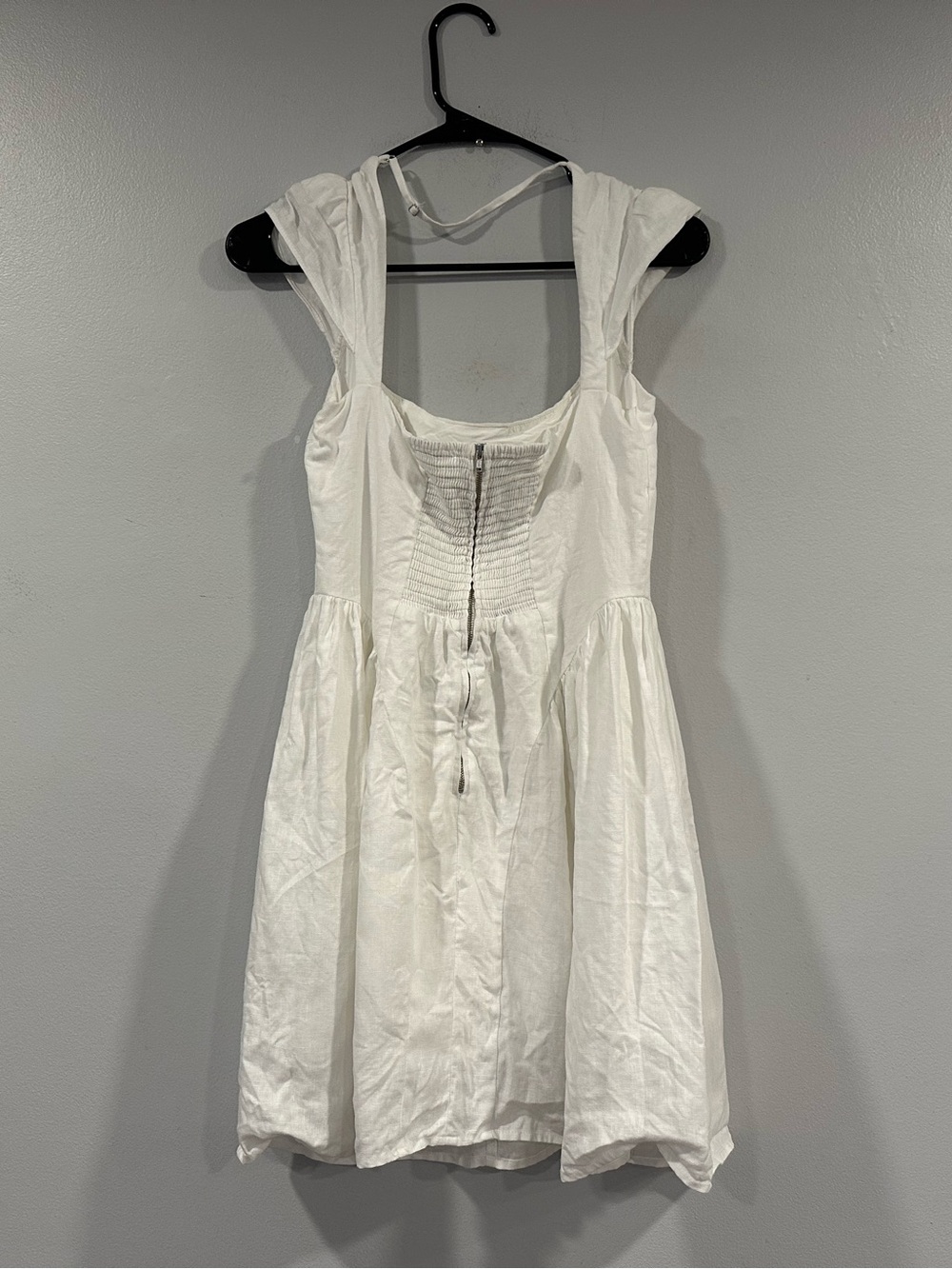 Reformation Oaklyn Linen Dress Cap Sleeve White Sz 6 - Picture 3 of 8